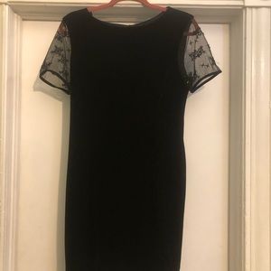 Velvet black mini dress